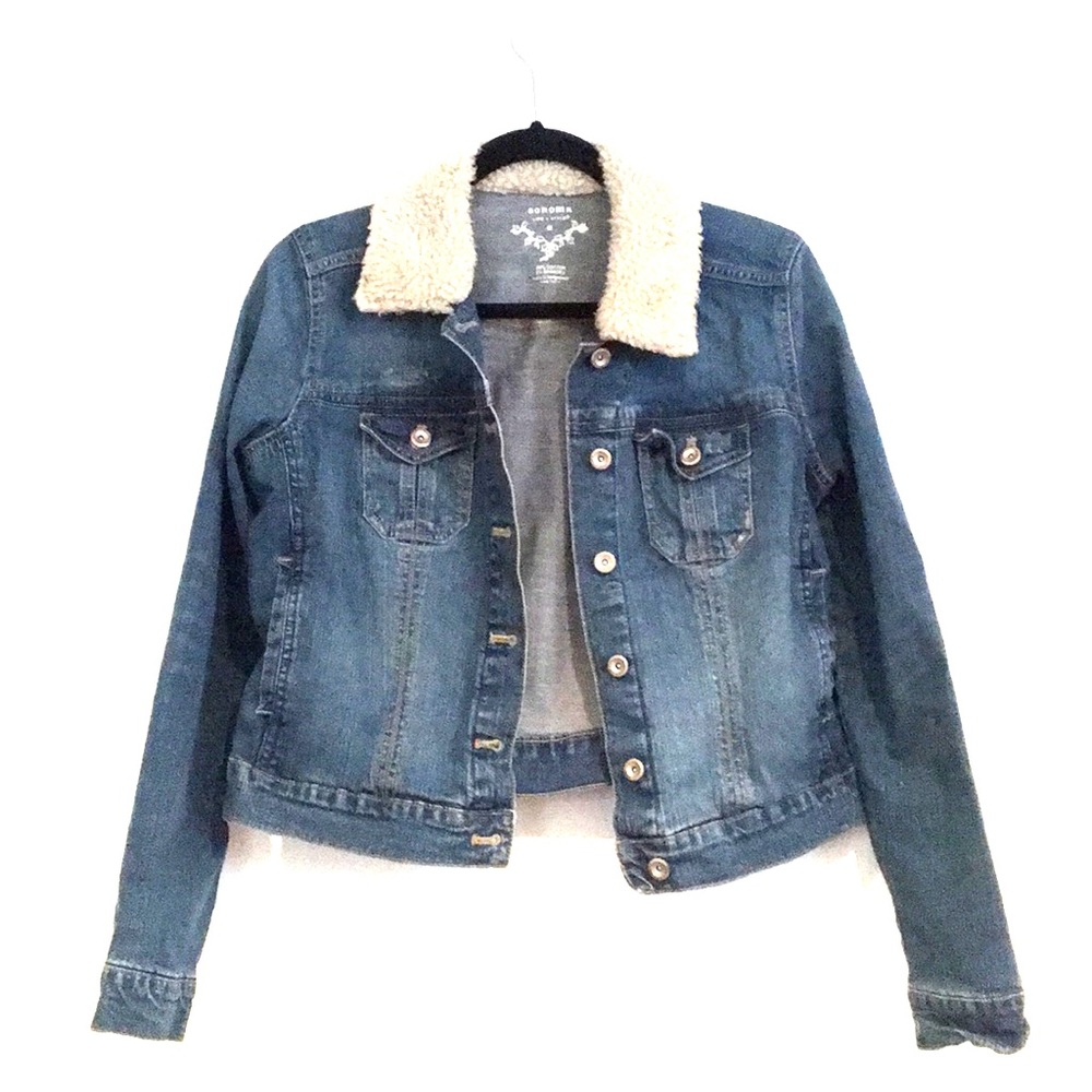 Shearling Collared Denim Jacket